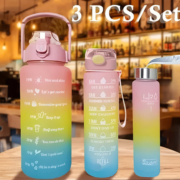 3Pcs Leakproof Water Bottle with Times  Random Colours