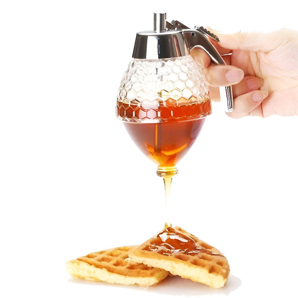 Elegant Crystal Honey Dispenser Honey Syrup Bee Pot Jar