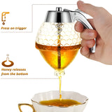 Elegant Crystal Honey Dispenser Honey Syrup Bee Pot Jar